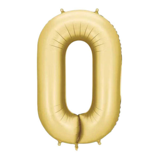 Picture of FOIL BALLOON NUMBER 0 SATIN GOLD 34 INCH